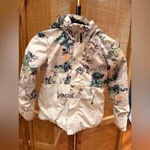 Obermeyer Kids Floral Raincoat - White and Multicolor